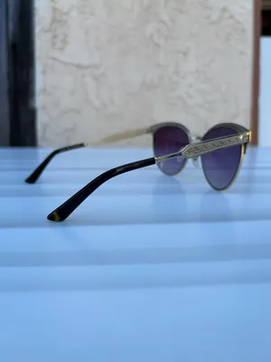 Gucci GG0074S Cat eye sunglasses gold metal frame purple gradient lenses thumbnail 11