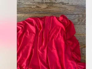 red ruched formal ruffle mini dress Size M thumbnail 4