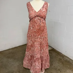 Bohemian paisley floral flowy maxi dress thumbnail 2