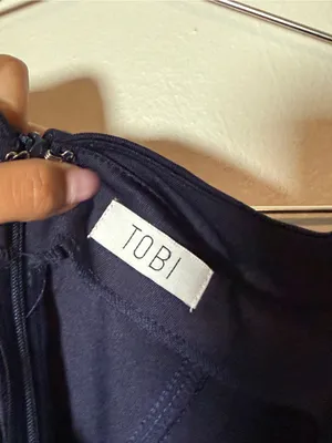 Tobi Navy Off-Shoulder Mini Bodycon Dress thumbnail 5