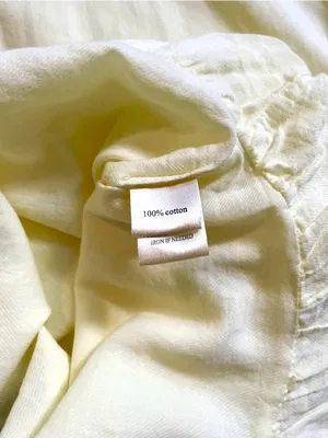 Dylan Clothing Sundance Catalog Butter Yellow Bubble Hem Cotton Top XS thumbnail 5