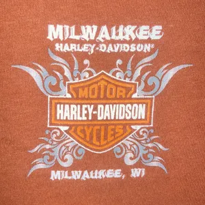 Orange Harley Davidson Motorcycle Milwaukee, WI T-Shirt Size Medium thumbnail 6