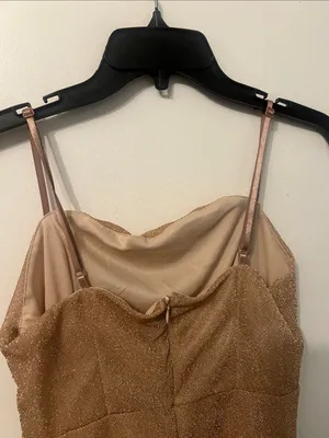 Sparkle Slip Dress in Champagne Rose Gold Small thumbnail 4