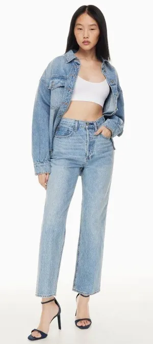 Aritzia Denim Forum The Joni High Rise Loose 29L Jeans Blue Size 27 thumbnail 1