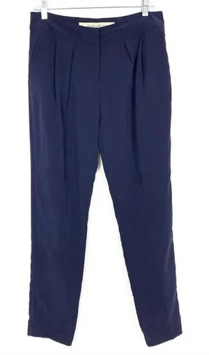 Anthropologie Daughters Of The Liberation Navy Blue Pleated‎ Tapered Pants High Rise 4 Tall thumbnail 1