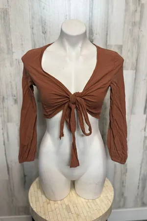 Brown crop top Brown thumbnail 1