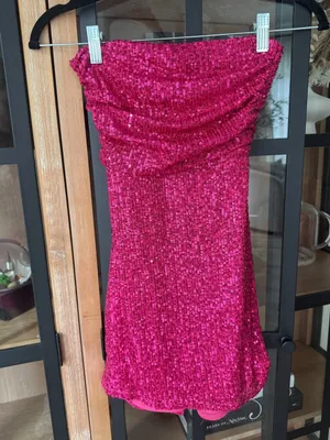 Lucy in the sky sequin strapless mini dress cocktail cutout open back thumbnail 2