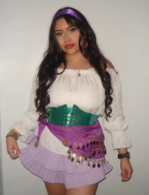 Purple Belly Dance Hip Scarf thumbnail 2
