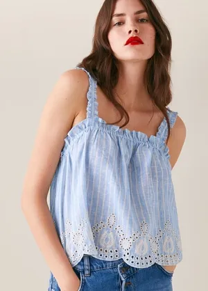 ✨ ZARA STRIPED RUFFLED TOP✨ thumbnail 1