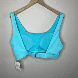 Cyn & Luca Womens 2-Piece Blue Ribbed Bikini Set Medium Coverage Size 2X thumbnail 8