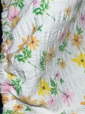 Elodie White floral smocked top. thumbnail 7