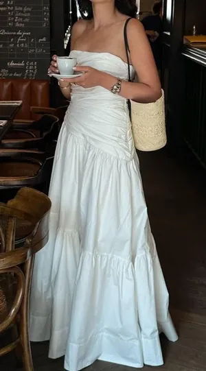 Shona Joy | NWT Maiori Strapless Tiered Maxi Long Formal Gown Dress, Ivory White thumbnail 1