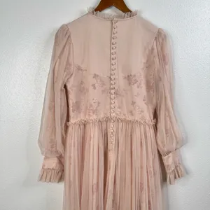 Ivy City Co NWT‎ Last Songbird Pink Fairy Whimsical Modest Midi Dress Medium thumbnail 14
