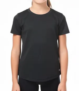 DSG Girls Movement Tee Pure Black Short Sleeve Athletic Top Size S 8-9 thumbnail 1