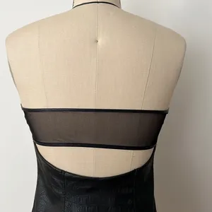 Free People Feel the Vibe Faux Leather Strapless Bodycon Slip Dress Size Small thumbnail 10
