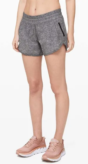 Lululemon Athletica Tracker Shorts V *4" Heather Lux Multi Black Size 10 thumbnail 1