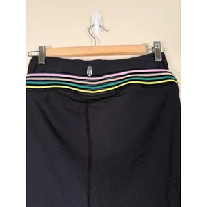 FP Movement Black Ribbed Flare Leggings Multi Stripe Waistband‎ Womens Size M thumbnail 4