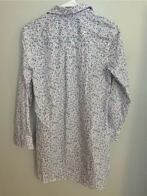 Victoria's Secret Floral Cotton‎ Nightshirt in White, Blue & Pink thumbnail 2