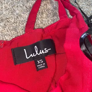 NWT Lulu’s Red Lace Hem Dress thumbnail 5