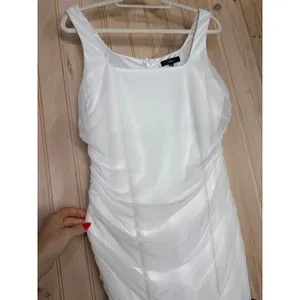 NWT Lulus V.I.P. Treatment White Mesh Ruched Bodycon Midi Dress Party Sexy XL thumbnail 8