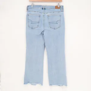 American Eagle Outfitters Jeans Womens 8 Blue Denim Next Level Stretch Raw Hem thumbnail 6