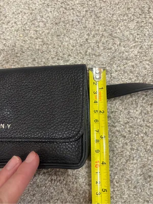 DKNY BELT BAG FANNY PACK Black Pebbled Leather 7x4 sz thumbnail 2