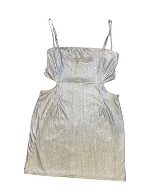 Lulu’s XL metallic mini dress with cut outs homecoming prom thumbnail 1