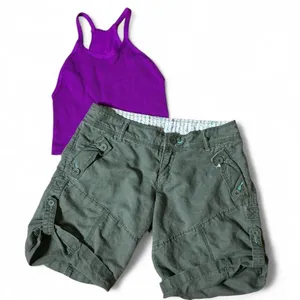 Free People Granola Girl Cargo Shorts & Purple FP Movement Ribbed‎ Tank Top Set thumbnail 1