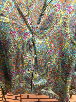 Victoria’s Secret paisley satin button down pajama top size XS thumbnail 3
