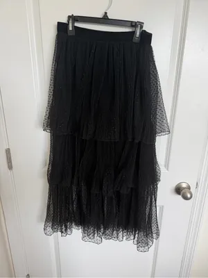 Zara Tiered Polka Dot Skirt Medium thumbnail 4