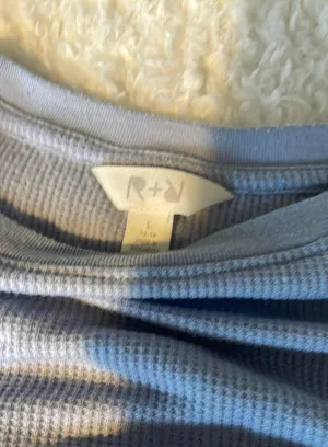 Thin Waffle Fabric Long Sleeve Blue thumbnail 2