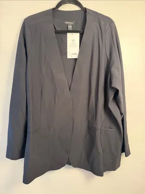 Athleta Avenues Blazer Women's Black Open-Front Blazer size 22 thumbnail 3