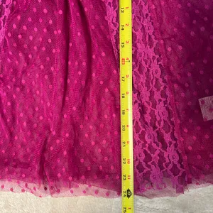 Free People A Little Love Long Sleeve SHEER LACE Top Raspberry Size Large Casual thumbnail 10