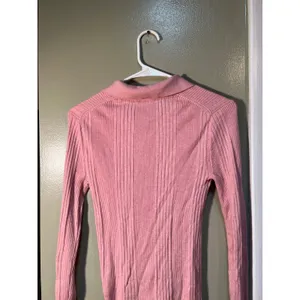 Gap Womens Size Small Ribbed Polo T-Shirt Henley Pink Heather Long Sleeve Ribbed thumbnail 10