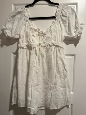 Storia White Babydoll Romper thumbnail 1