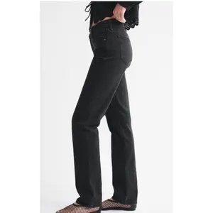Abercrombie & Fitch Curve Love Women's 27 Black Mid Rise 90s Straight Jeans thumbnail 8