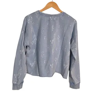 Thread Supply Blue Denim Splash Print‎ Pullover Sweatshirt Women's Size S thumbnail 3