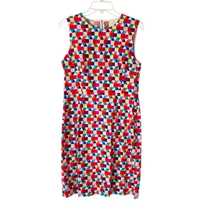 Kate Spade New York Abbey Colorful Geometric Print Dress Silk Blend size 12 thumbnail 2