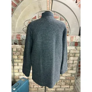 Norm Thompson coat wool patch pockets gray Size L thumbnail 6