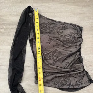Black Lace Handmade Scarf One Shoulder Top Floral thumbnail 3