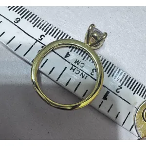 Gold Tone round Cubic Zirconia CZ Solitaire Ring Clear stone 4 prong Size 7 thumbnail 6