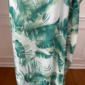 NWT Aura Women's Sleeveless Flutter Side Chiffon Maxi Dress Green Frond Print $1 thumbnail 5
