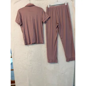 Nicole Miller New York Pajama Set Womens Small Pink Ribbed Knit 2pc Loungewear thumbnail 13
