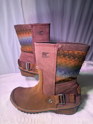 Sorel Women's Brown & Burgundy Leather Suede Mid-Calf Boot thumbnail 3