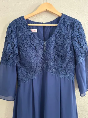 JJ’s House Mother of the Bride Formal Wedding Blue Lace Gown Dress thumbnail 4