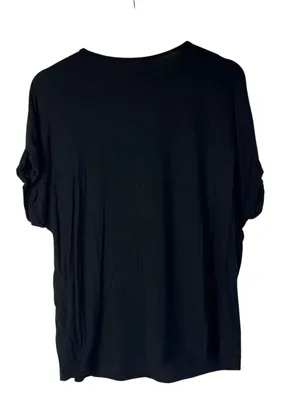 Forever 21 Black Sequin Tiger Scoop Neck Short Sleeve T-Shirt M thumbnail 2