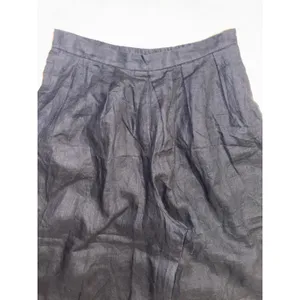 Anthropologie Pleated Culotte Trousers Black 100% Linen Wide Leg Cropped NWT Med thumbnail 4