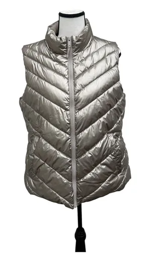 GAP | Metallic Gold Quilted Vest Size Large thumbnail 1