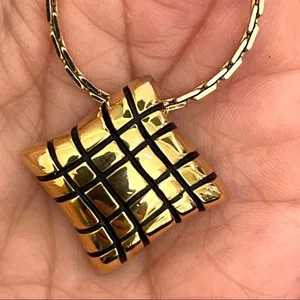 Jones New York gold tone small square pendant necklace thumbnail 1