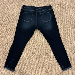 KanCan Dark Blue Button Fly Distressed Skinny Jeans Size 32 thumbnail 2